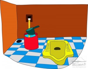 The squat toilet.